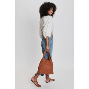 Woman wearing Tan Moda Luxe Ellery Hobo 842017132127 View 3 | Tan