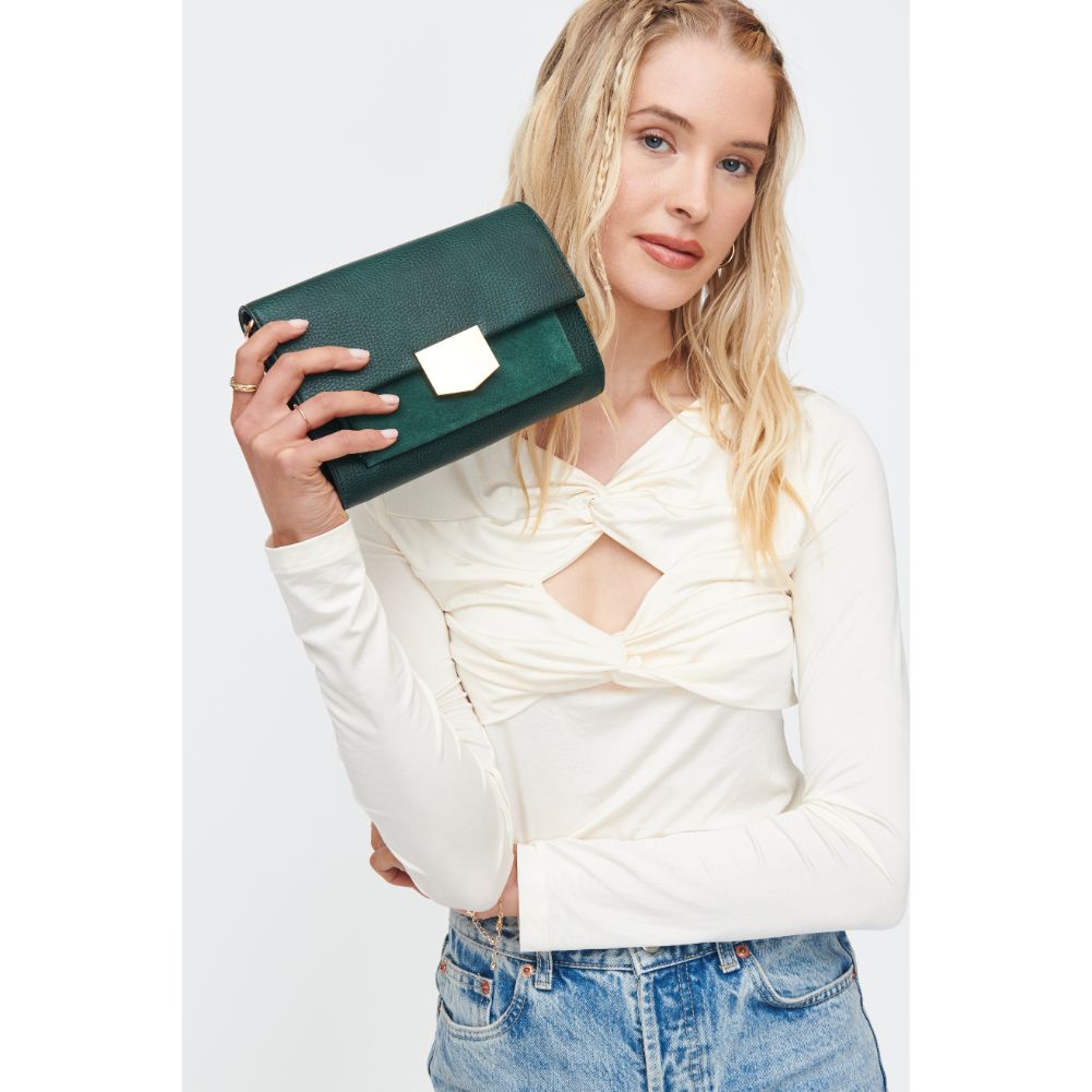 Woman wearing Emerald Moda Luxe Hazel Crossbody 842017130802 View 4 | Emerald