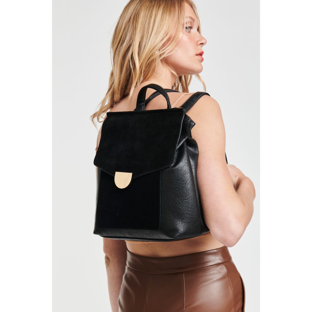 Woman wearing Black Moda Luxe Lynn Backpack 842017119449 View 2 | Black