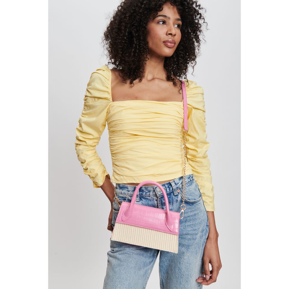 Woman wearing Bubblegum Moda Luxe Casilda Crossbody 842017132042 View 2 | Bubblegum