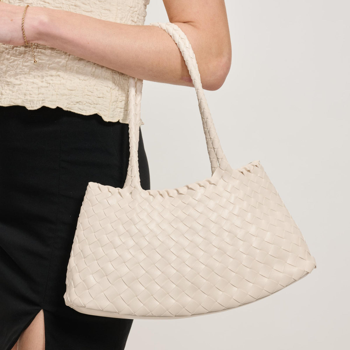 Woman wearing Cream Moda Luxe Millie Hobo 842017138716 View 1 | Cream