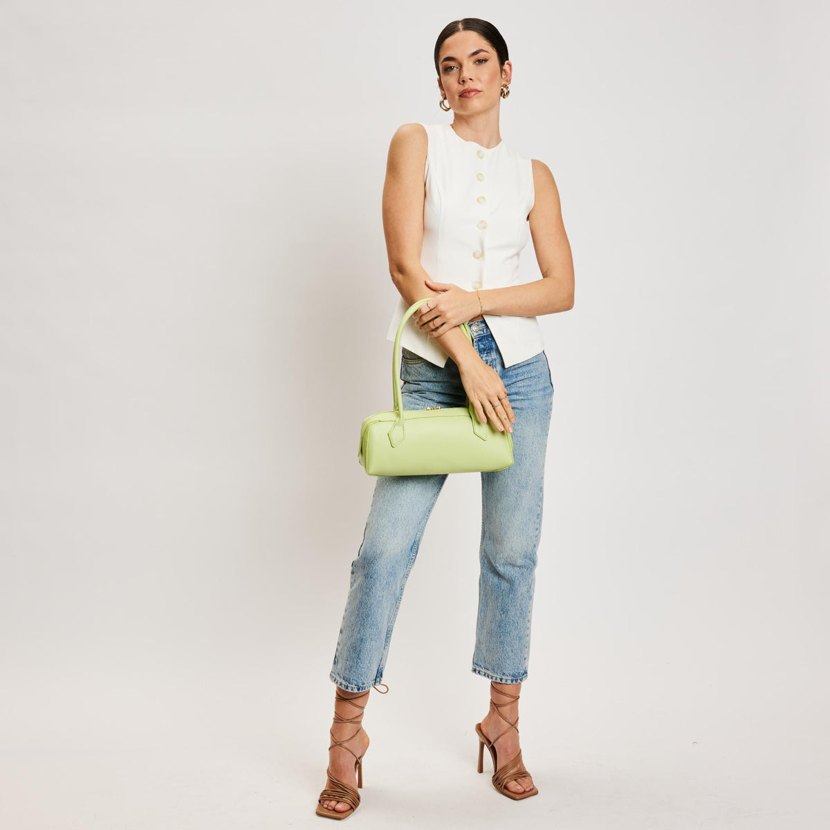 Woman wearing Pistachio Moda Luxe Betty Shoulder Bag 842017138495 View 3 | Pistachio