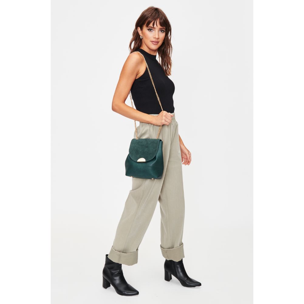 Woman wearing Emerald Moda Luxe Breanna Crossbody 842017128564 View 4 | Emerald