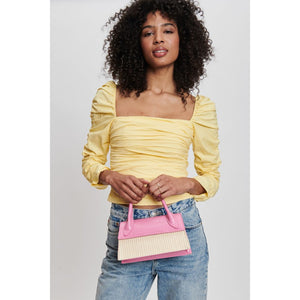 Woman wearing Bubblegum Moda Luxe Casilda Crossbody 842017132042 View 1 | Bubblegum