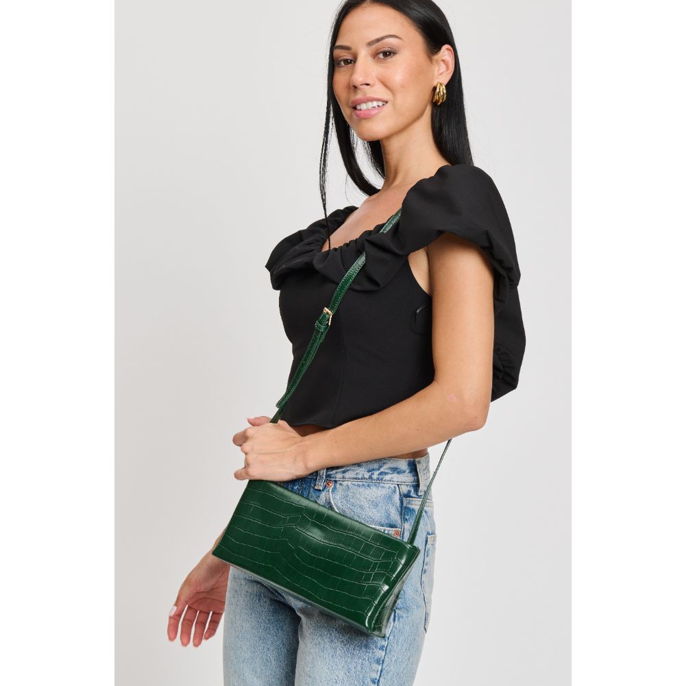 Woman wearing Hunter Green Moda Luxe Mandy Crossbody 842017133278 View 4 | Hunter Green