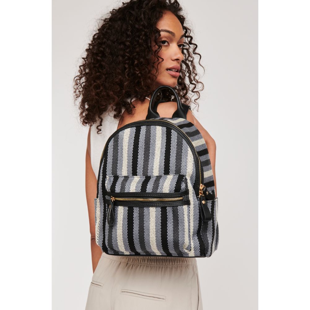 Woman wearing Denim Moda Luxe Trent Backpack 842017124443 View 2 | Denim