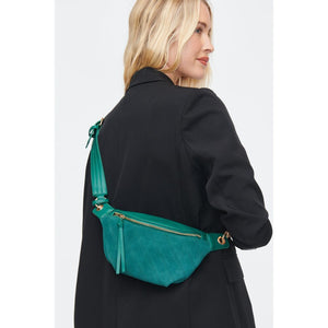 Woman wearing Emerald Moda Luxe Camila Belt Bag 842017130628 View 2 | Emerald