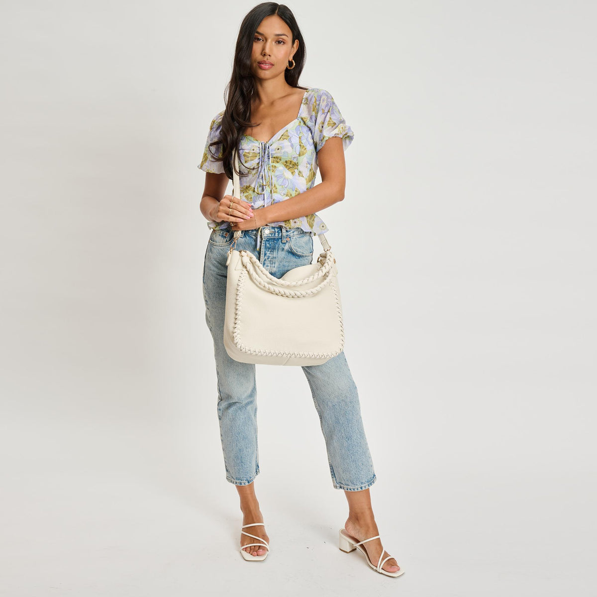 Woman wearing Ivory Moda Luxe Luxelle Hobo 842017134923 View 3 | Ivory
