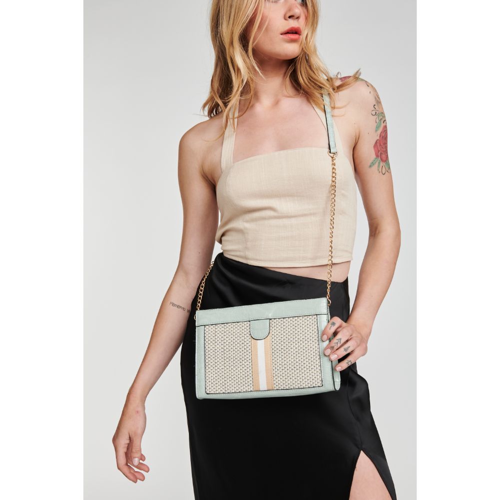 Woman wearing Seafoam Moda Luxe Jax Crossbody 842017124665 View 1 | Seafoam