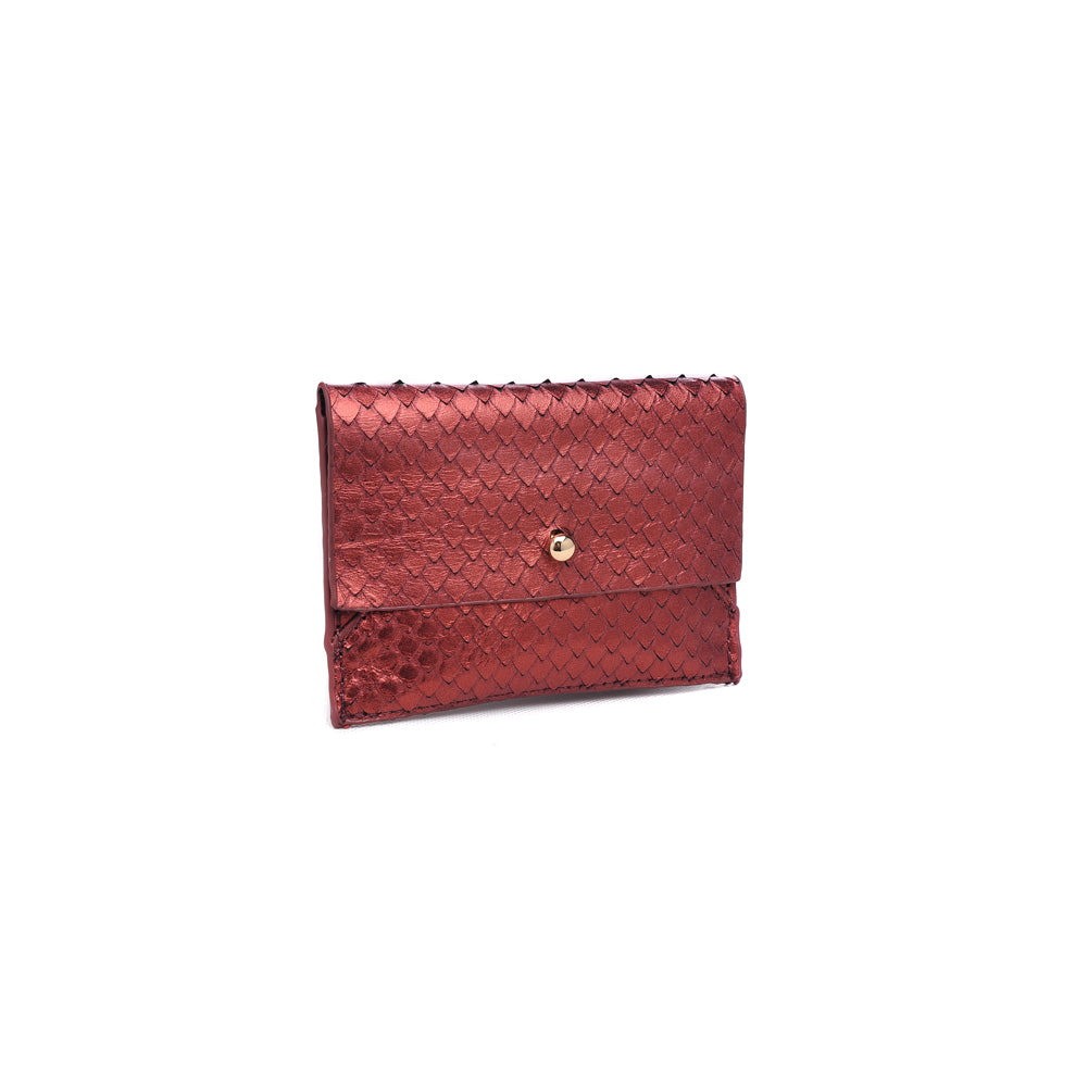 Product Image of Moda Luxe Elle Python Metallic Card Holder 842017119913 View 2 | Red