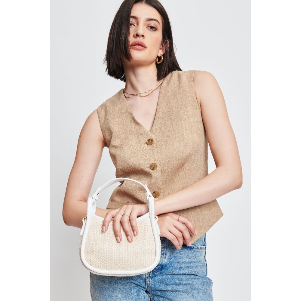 Woman wearing Natural White Moda Luxe Aimee Crossbody 842017131175 View 1 | Natural White