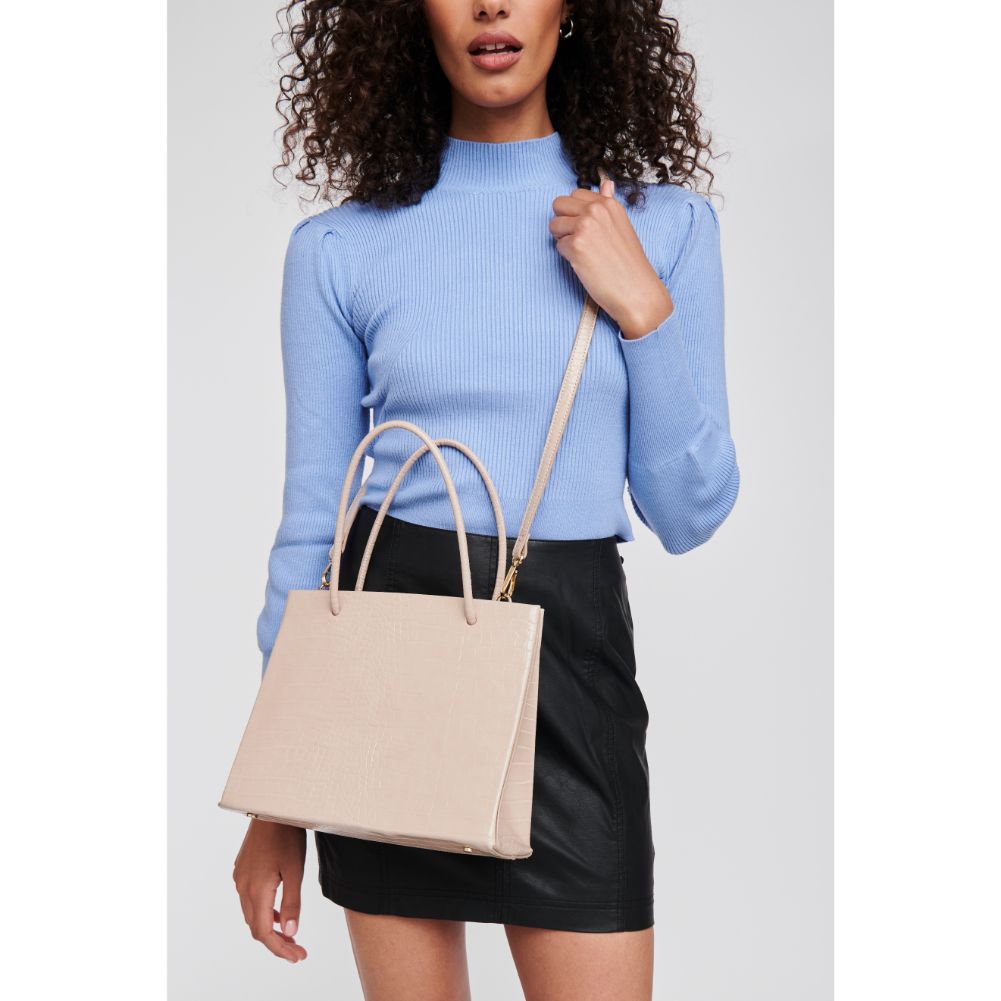 Woman wearing Nude Moda Luxe Pierce Mini Tote 842017125082 View 1 | Nude