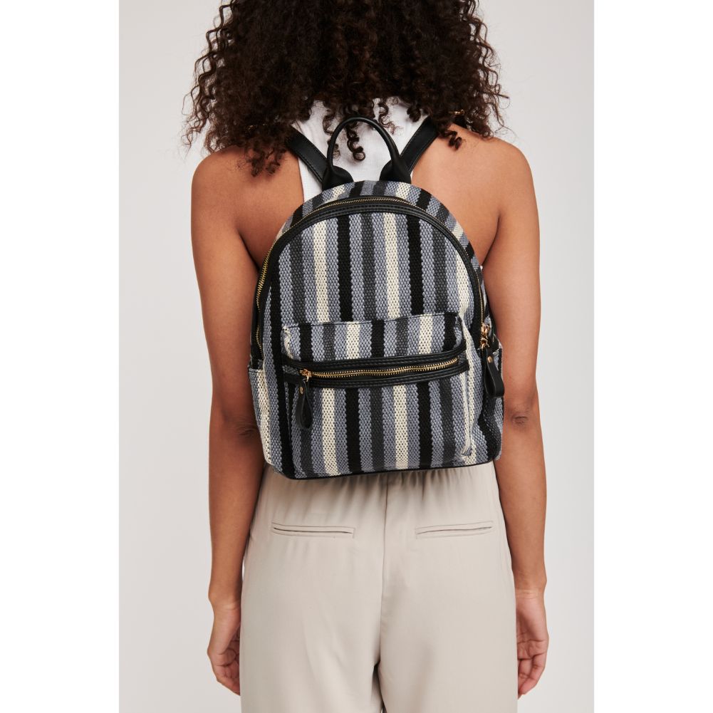 Woman wearing Denim Moda Luxe Trent Backpack 842017124443 View 1 | Denim