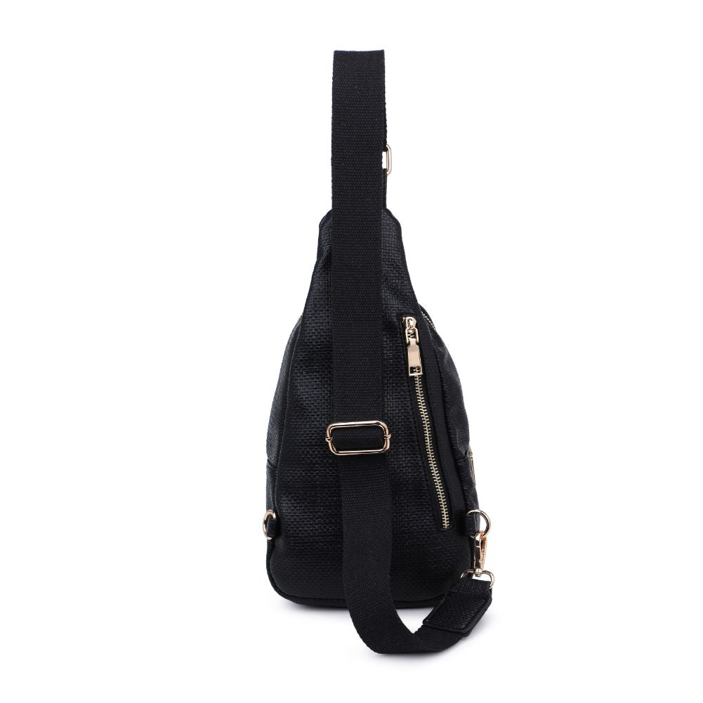 Product Image of Moda Luxe Regina - Coated Canvas Sling Backpack 842017132592 View 7 | Black