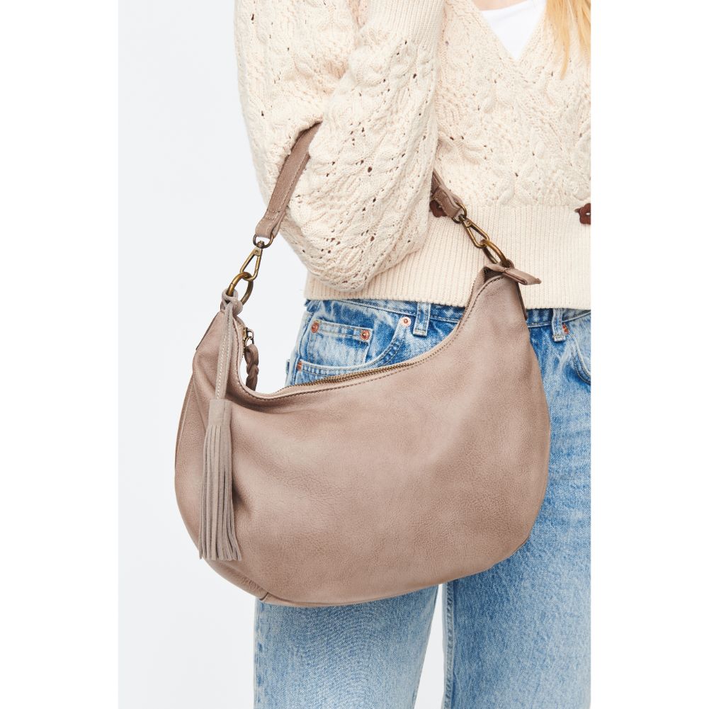 Woman wearing Natural Moda Luxe Ella Hobo 842017130239 View 4 | Natural