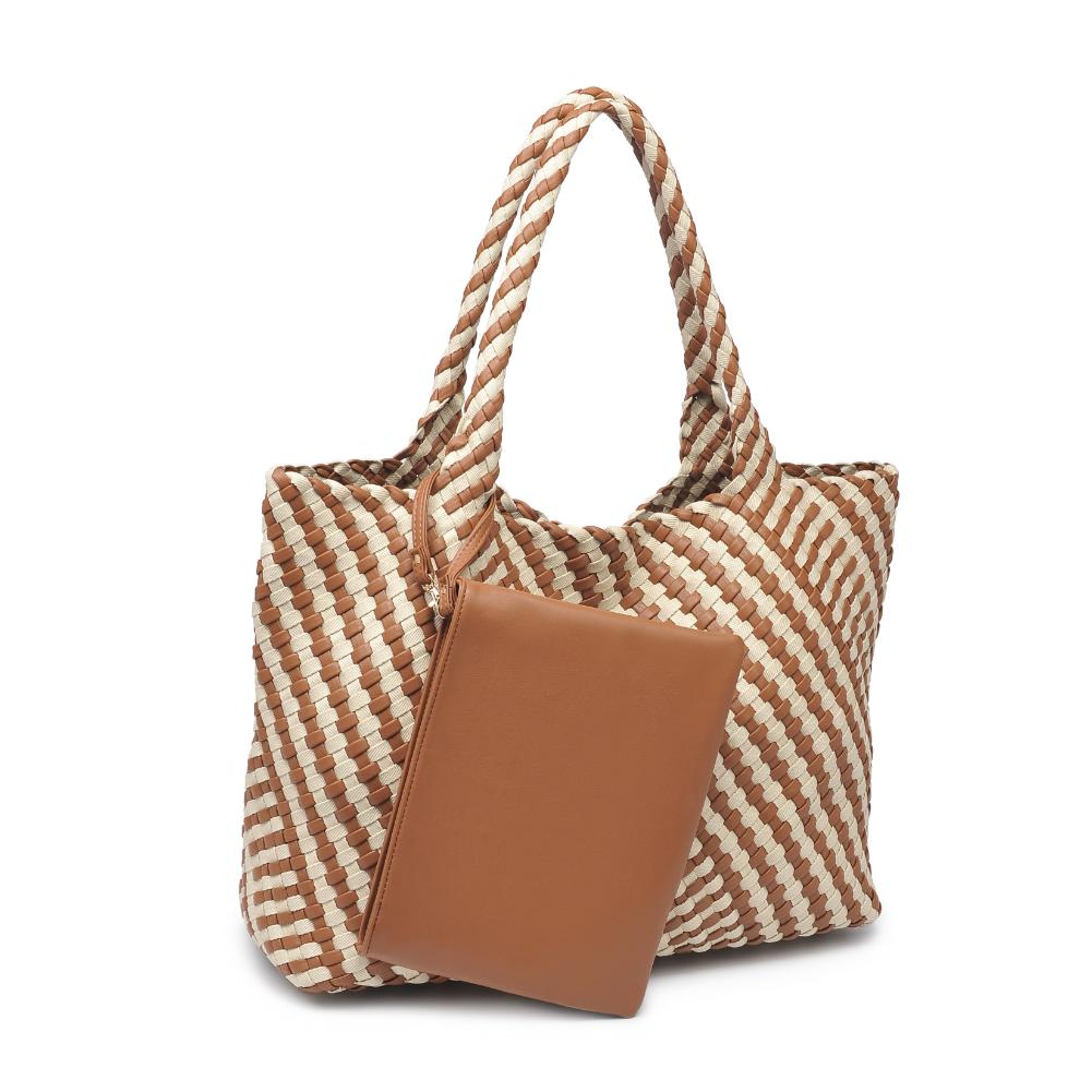 Product Image of Moda Luxe Solana Tote 842017135784 View 6 | Chocolate Ivory