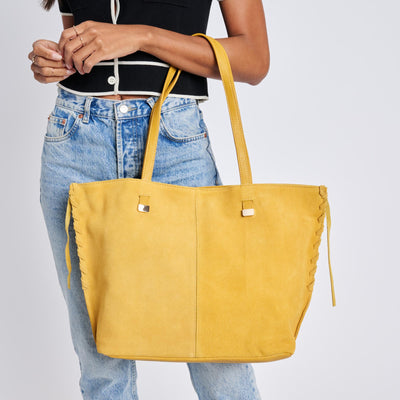 Woman wearing Honey Moda Luxe Queen Tote 842017136224 View 1 | Honey