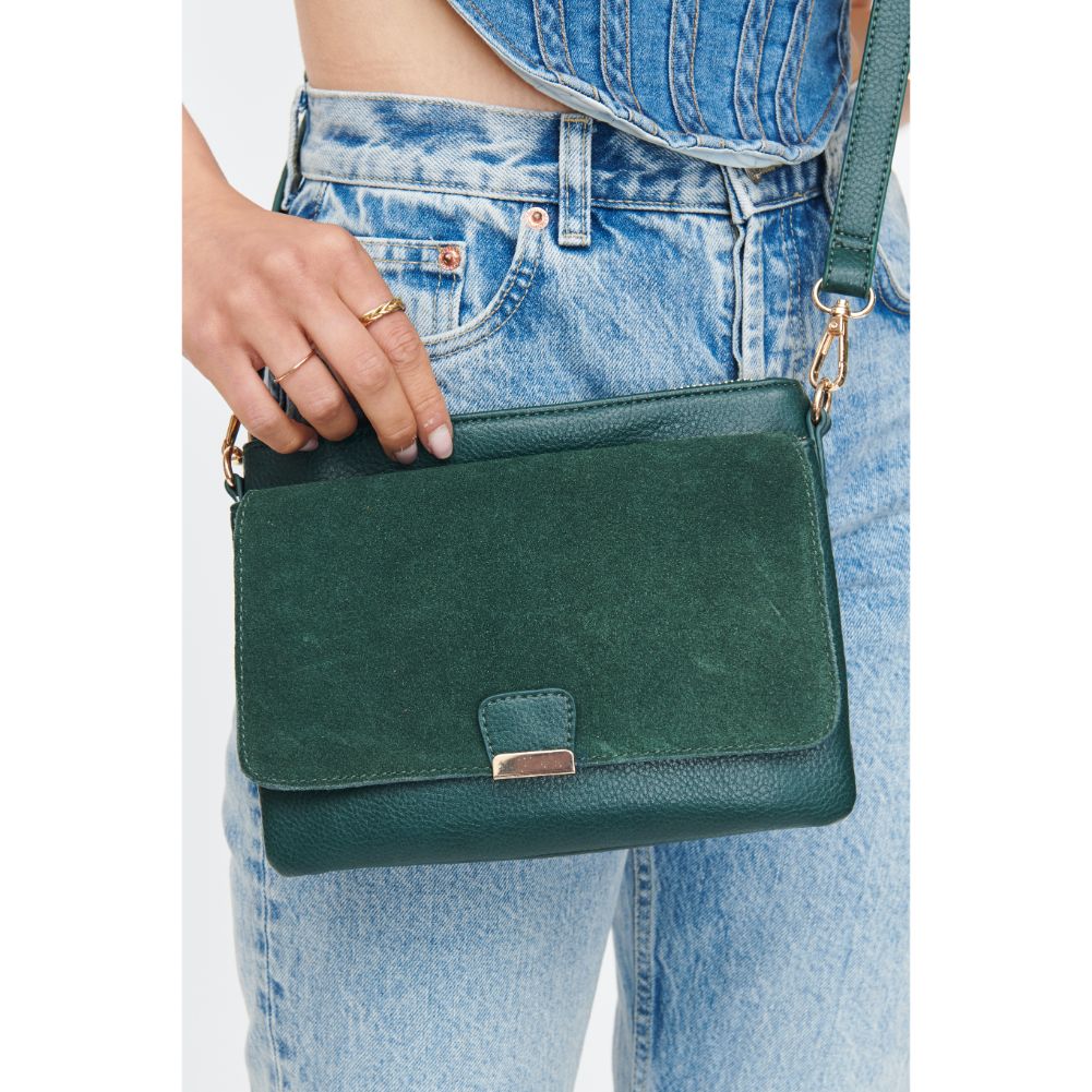 Woman wearing Emerald Moda Luxe Hannah Crossbody 842017130277 View 4 | Emerald