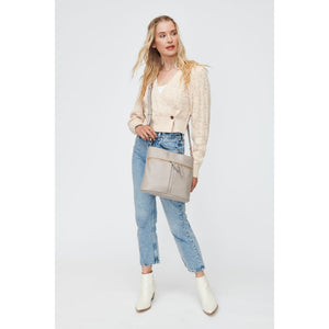 Woman wearing Grey Moda Luxe Nova Crossbody 842017130383 View 3 | Grey