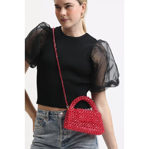 Woman wearing Fuchsia Moda Luxe Dolly Evening Bag 842017133452 View 1 | Fuchsia
