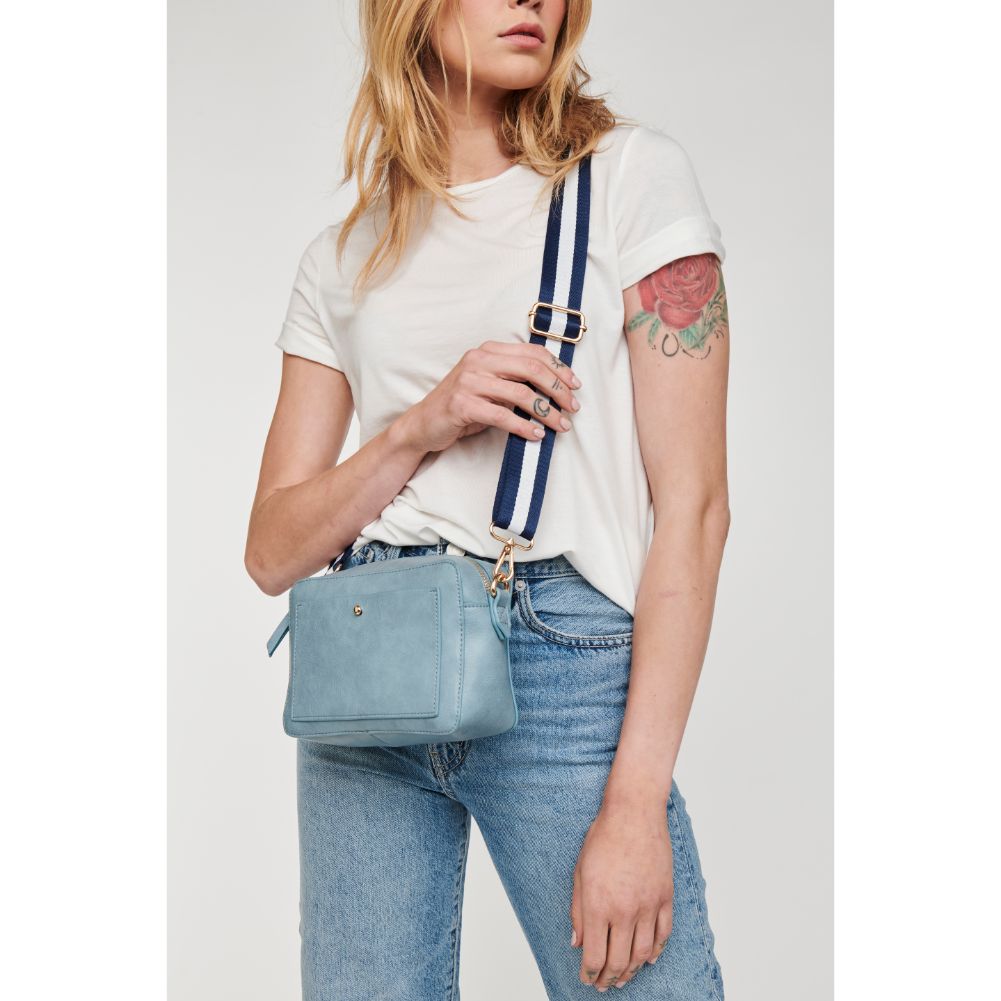 Woman wearing Denim Moda Luxe Skylie Crossbody 842017126744 View 1 | Denim