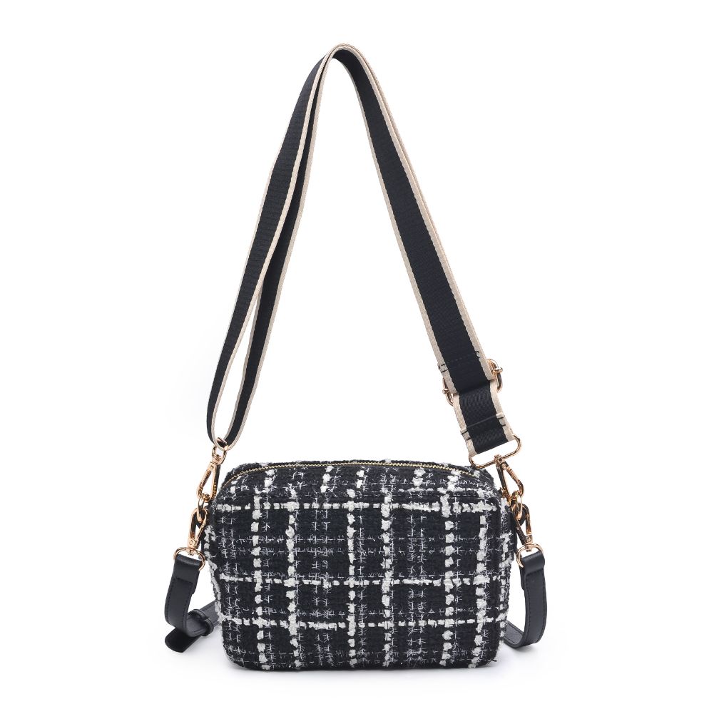 Product Image of Moda Luxe Skylie Tweed Crossbody 842017130451 View 7 | Black White