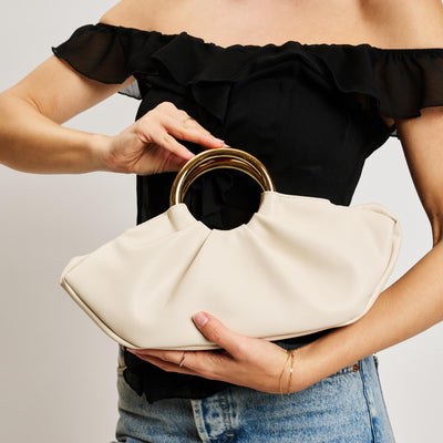 Woman wearing Ivory Moda Luxe Danika Clutch 842017137955 View 1 | Ivory