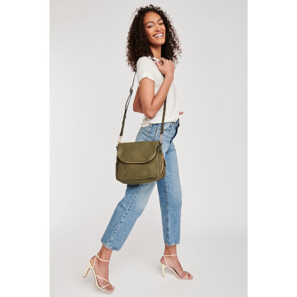 Woman wearing Olive Moda Luxe Dandelion Crossbody 842017101376 View 3 | Olive