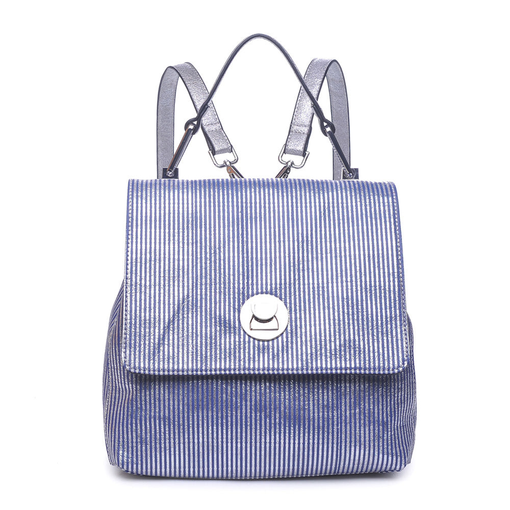 Product Image of Moda Luxe Antoinette-Striped Backpack 842017112105 View 1 | Blue