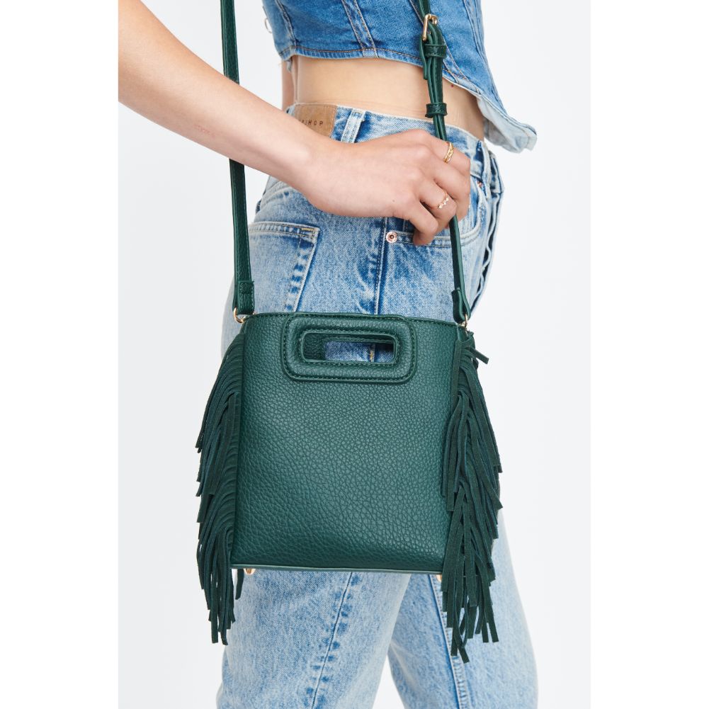 Woman wearing Emerald Moda Luxe Aria Crossbody 842017130192 View 4 | Emerald