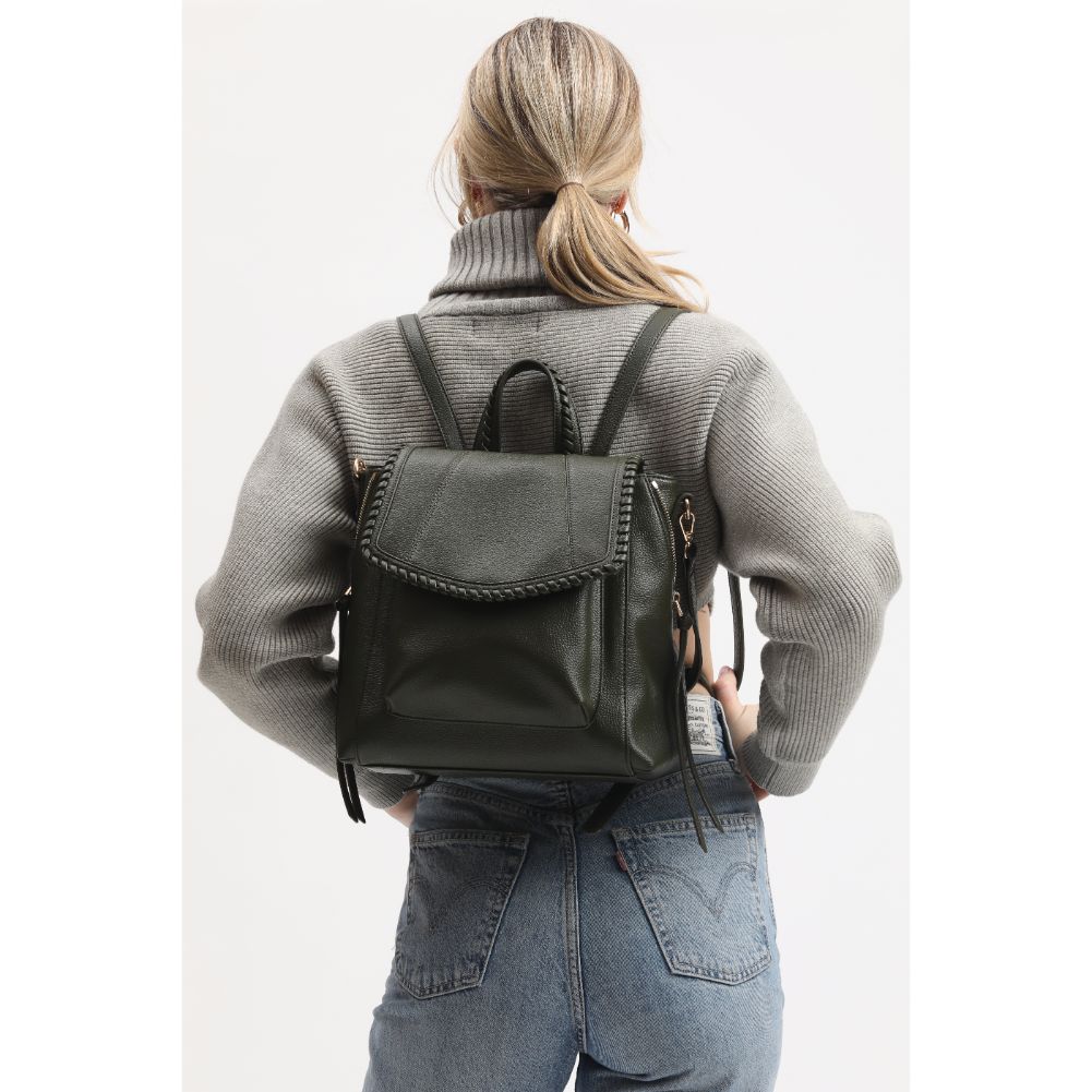 Woman wearing Olive Moda Luxe Dido Backpack 842017133230 View 1 | Olive
