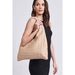 Woman wearing Natural Moda Luxe Harley Hobo 842017129615 View 1 | Natural