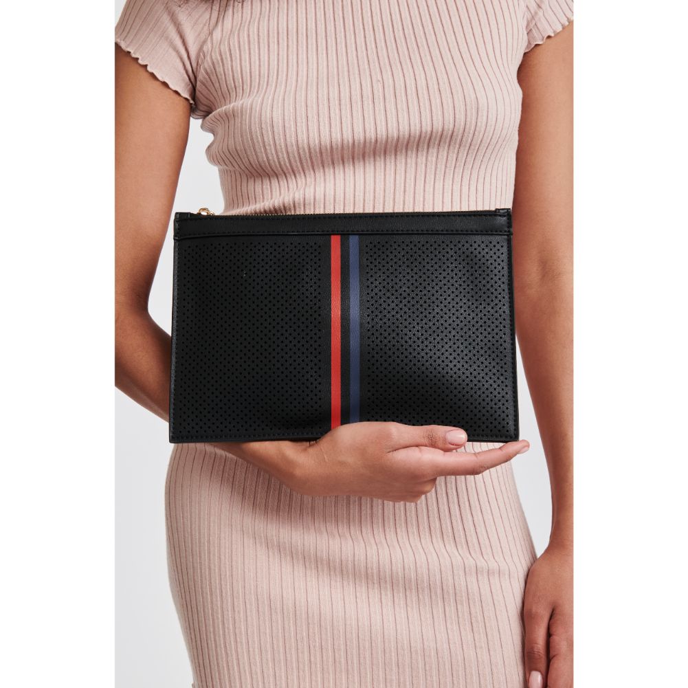 Woman wearing Black Moda Luxe Frenchie Clutch 842017120230 View 1 | Black