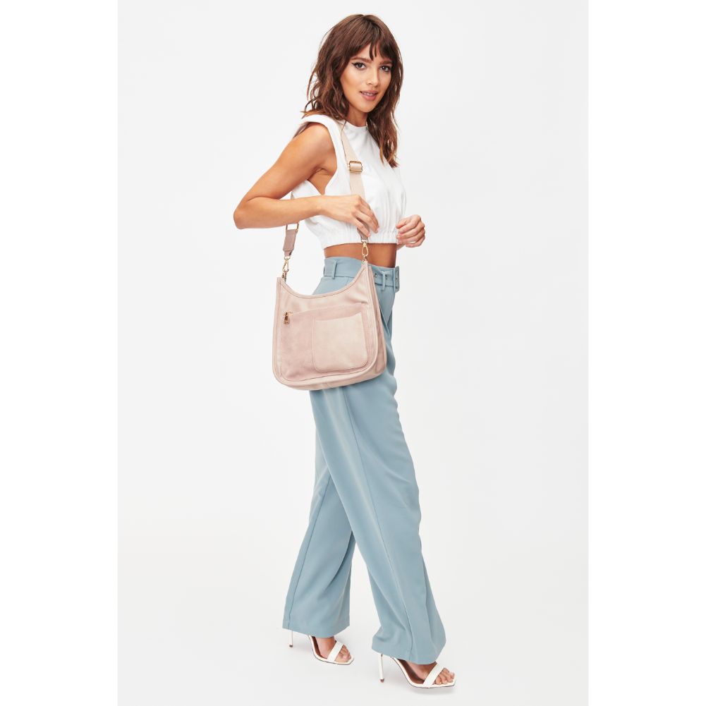 Woman wearing Natural Moda Luxe Azalea Crossbody 842017128038 View 4 | Natural