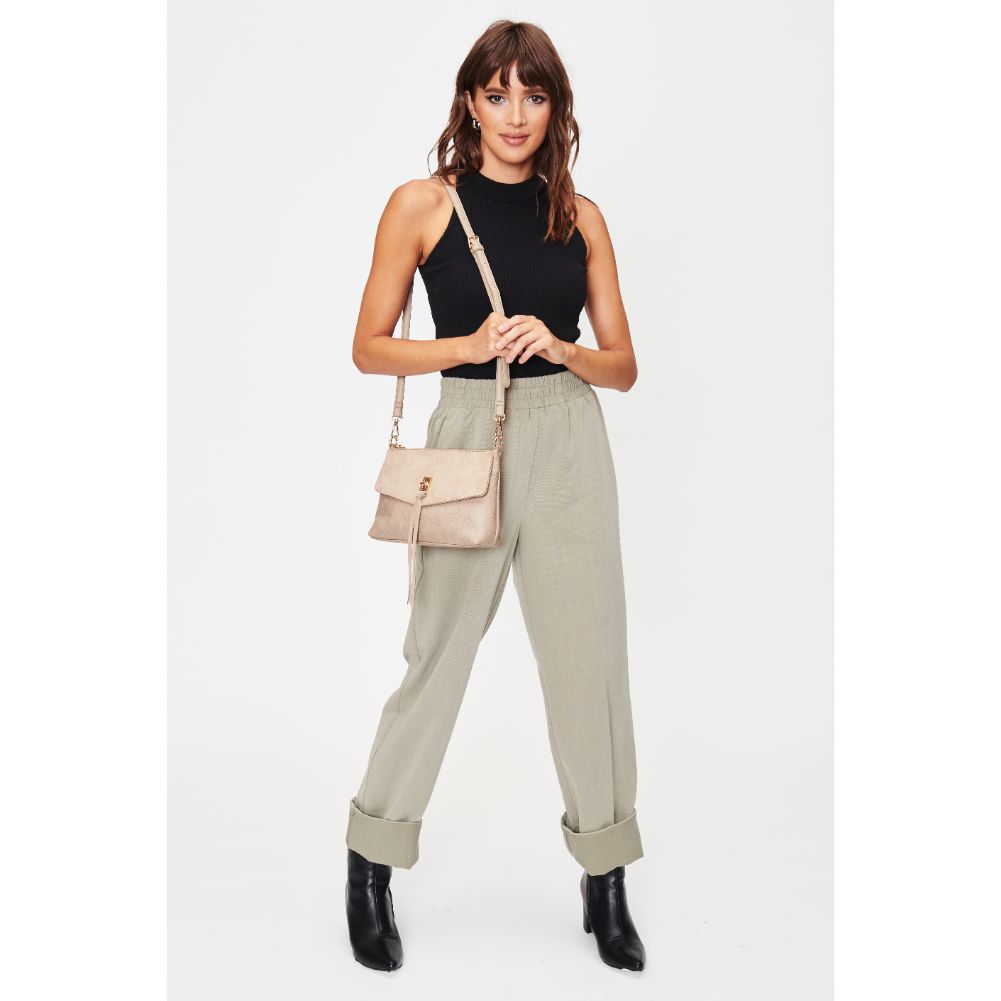 Woman wearing Clay Moda Luxe Aubrey Crossbody 842017128533 View 4 | Clay