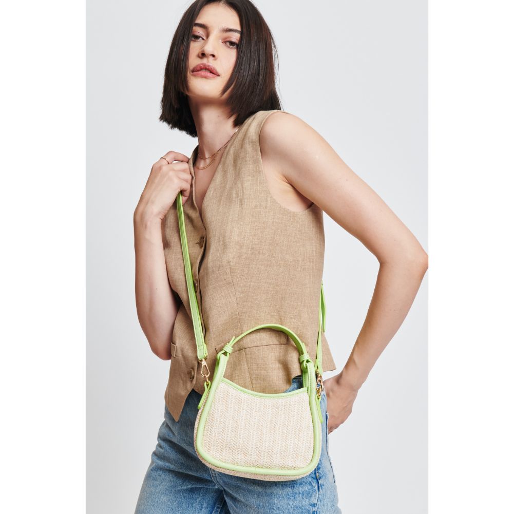 Woman wearing Natural Lime Moda Luxe Aimee Crossbody 842017131199 View 1 | Natural Lime