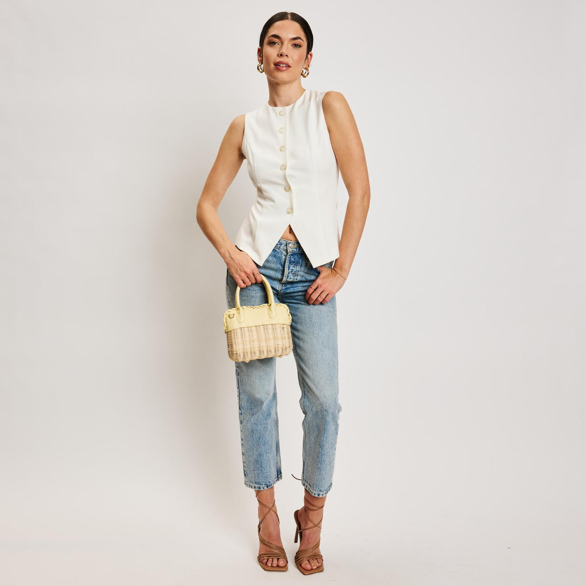 Woman wearing Butter Moda Luxe Maya Crossbody 842017138303 View 3 | Butter