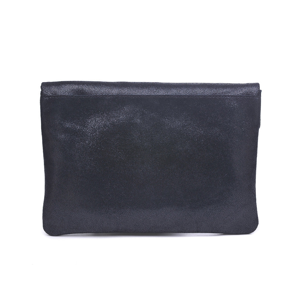 Product Image of Product Image of Moda Luxe Gianna Metallic Clutch 842017110781 View 3 | Black