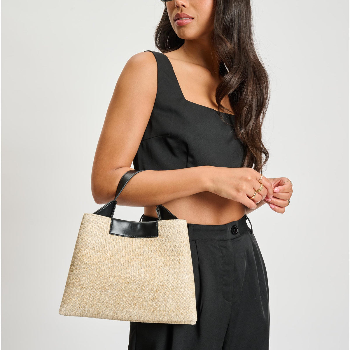 Woman wearing Natural Black Moda Luxe Sophistique Crossbody 842017134824 View 1 | Natural Black