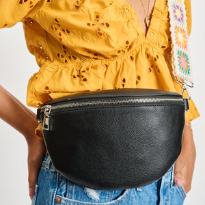 Woman wearing Black Moda Luxe Stylette Belt Bag 842017134763 View 4 | Black