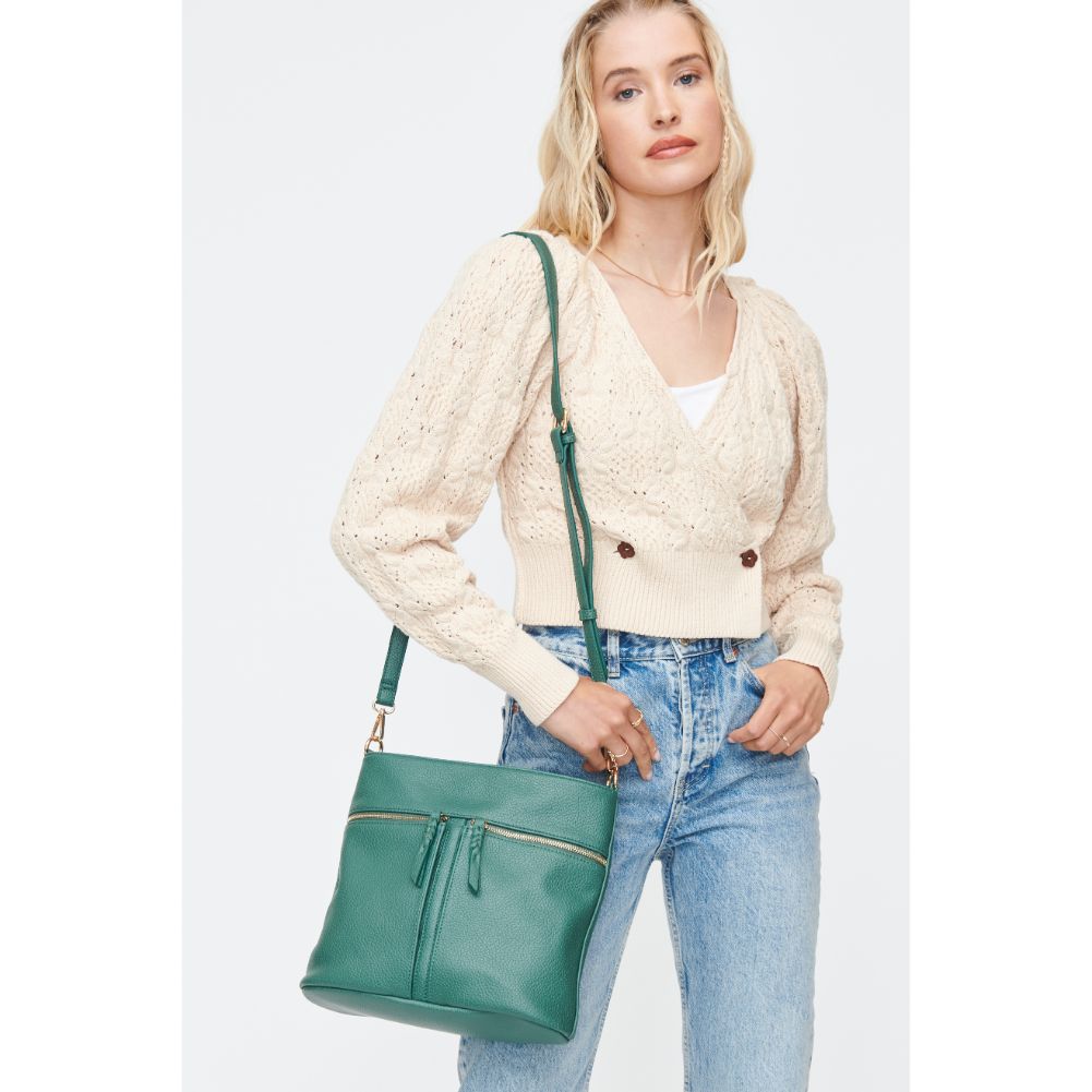 Woman wearing Emerald Moda Luxe Nova Crossbody 842017130376 View 1 | Emerald