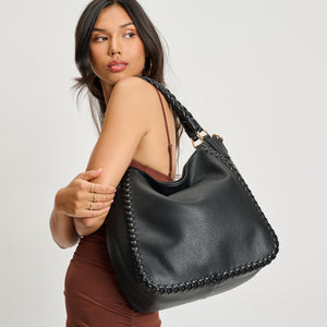 Woman wearing Black Moda Luxe Luxelle Hobo 842017134909 View 1 | Black