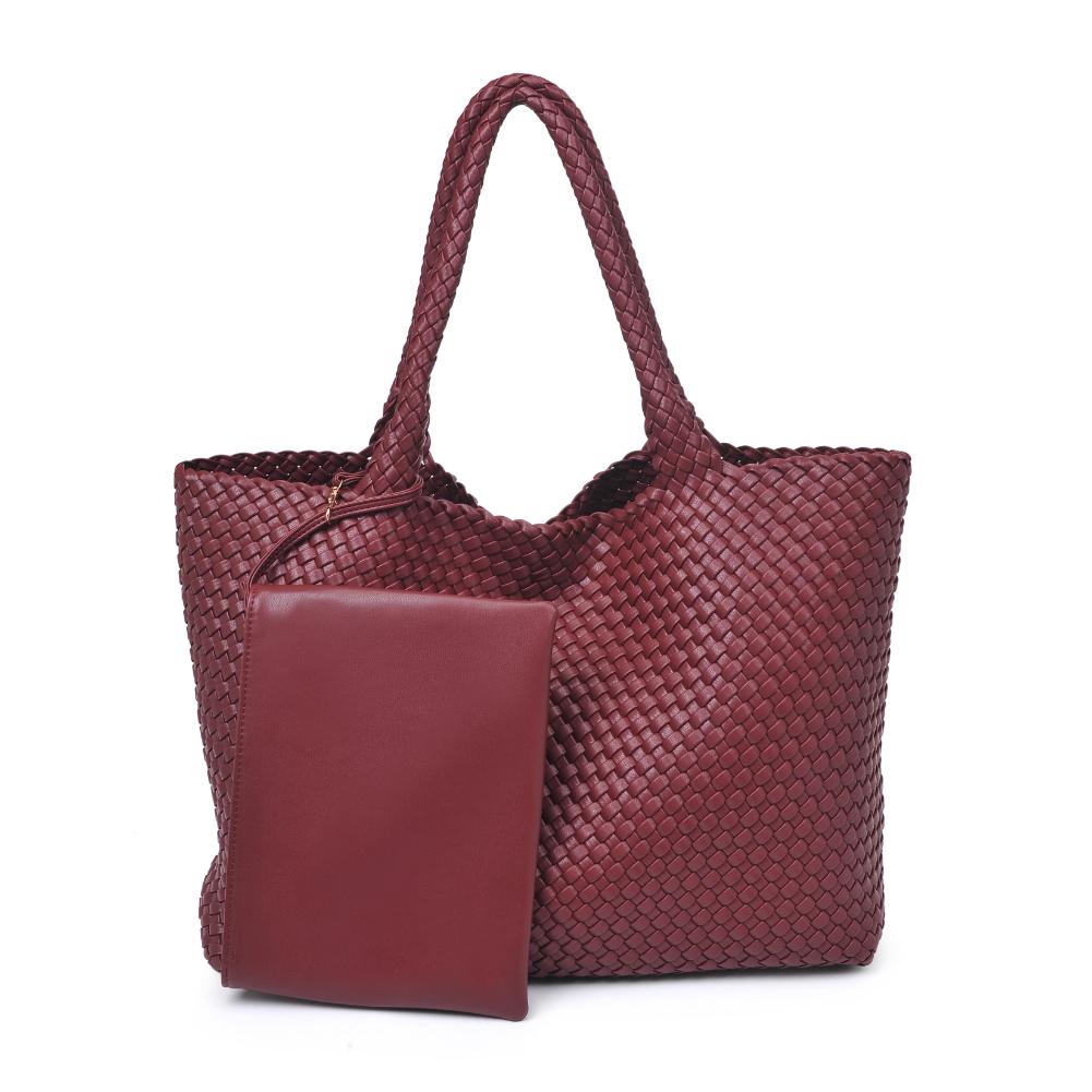 Product Image of Moda Luxe Solana Tote 842017135760 View 5 | Burgundy