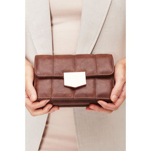 Woman wearing Chocolate Moda Luxe Alina Crossbody 842017128397 View 2 | Chocolate