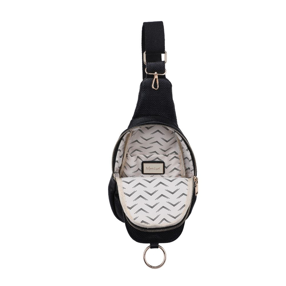 Product Image of Moda Luxe Regina - Coated Canvas Sling Backpack 842017132592 View 8 | Black