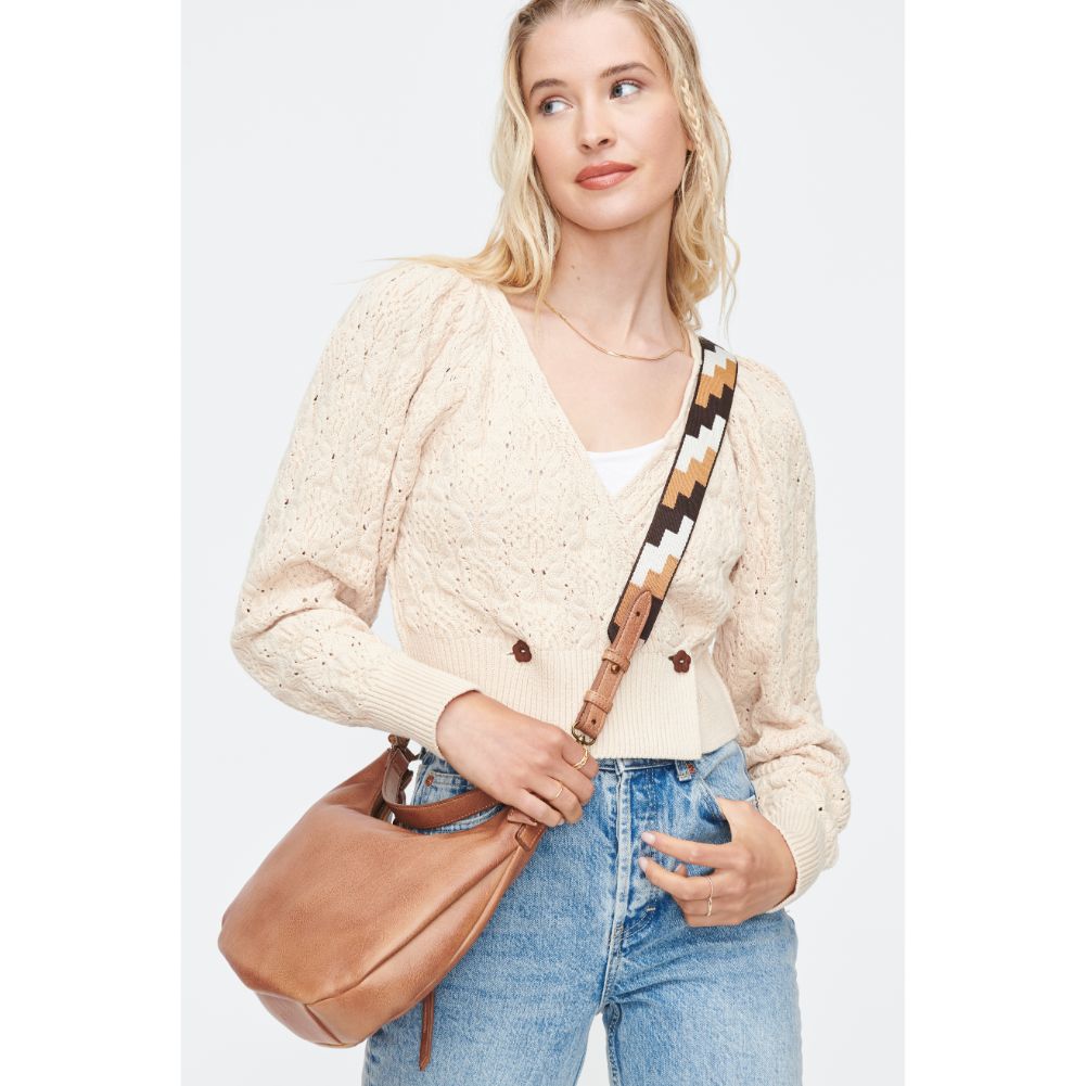 Woman wearing Tan Moda Luxe Ella Hobo 842017130222 View 1 | Tan