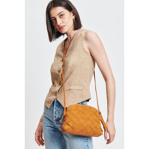 Woman wearing Tan Moda Luxe Calista Crossbody 842017131427 View 2 | Tan