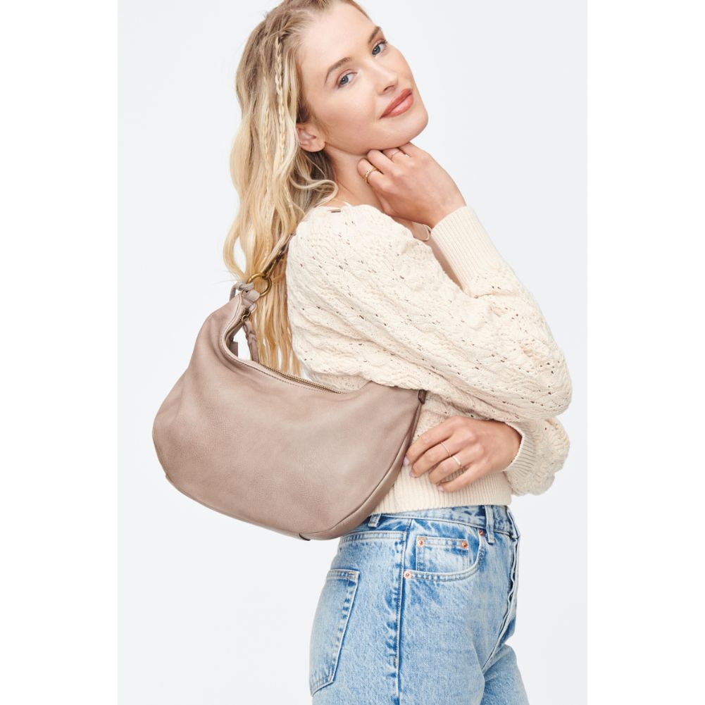 Woman wearing Natural Moda Luxe Ella Hobo 842017130239 View 3 | Natural