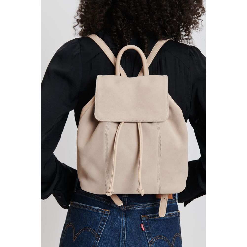 Woman wearing Natural Moda Luxe Quinlan Backpack 842017132899 View 1 | Natural