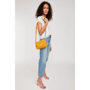 Woman wearing Mustard Moda Luxe Hallie Crossbody 842017120520 View 4 | Mustard